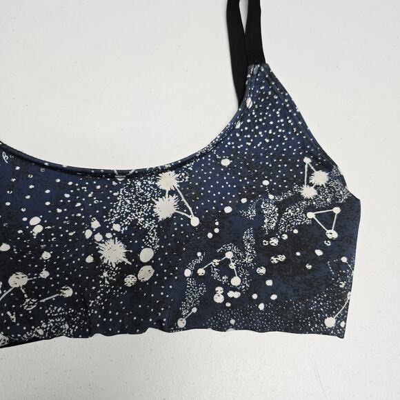 Onzie Flow Sports Bra S/M Womens Celestrial Print Strappy Back Black Yoga Gym - Picture 3 of 9